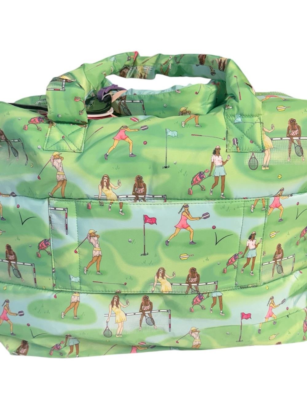 Betsey Johnson Green Sport-Scene Printed Tote
